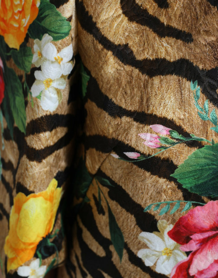 Dolce & Gabbana Animal & Floral Print Mini Shift Dress