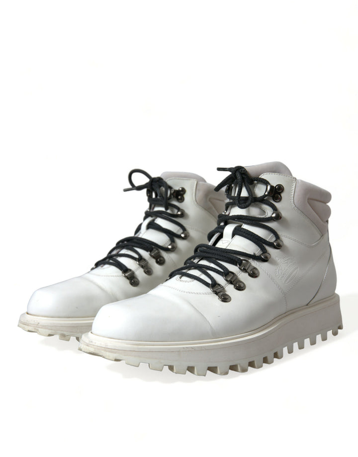 Dolce & Gabbana Pristine White Italian Ankle Boots