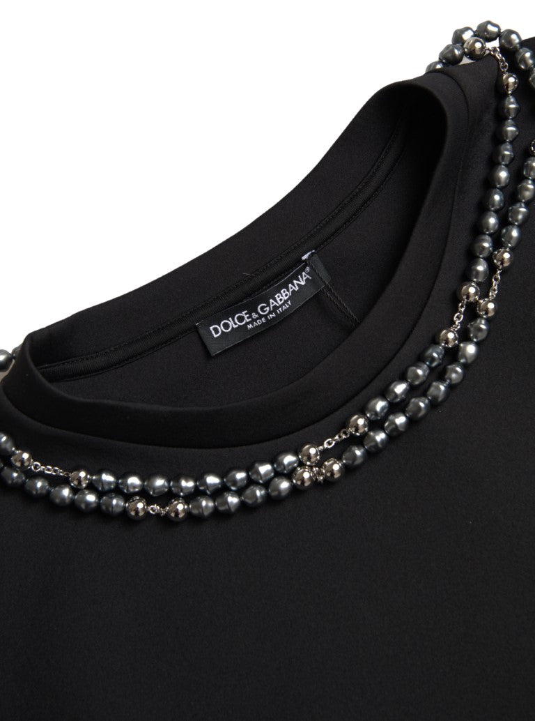 Dolce & Gabbana Embellished Neckline Casual T-Shirt