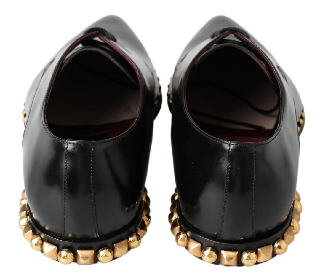 Dolce & Gabbana Elegant Studded Derby Formal Shoes