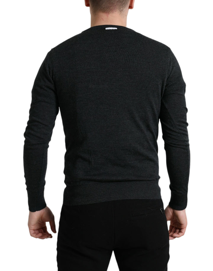 Dolce & Gabbana Elegant Gray Wool Pullover Sweater
