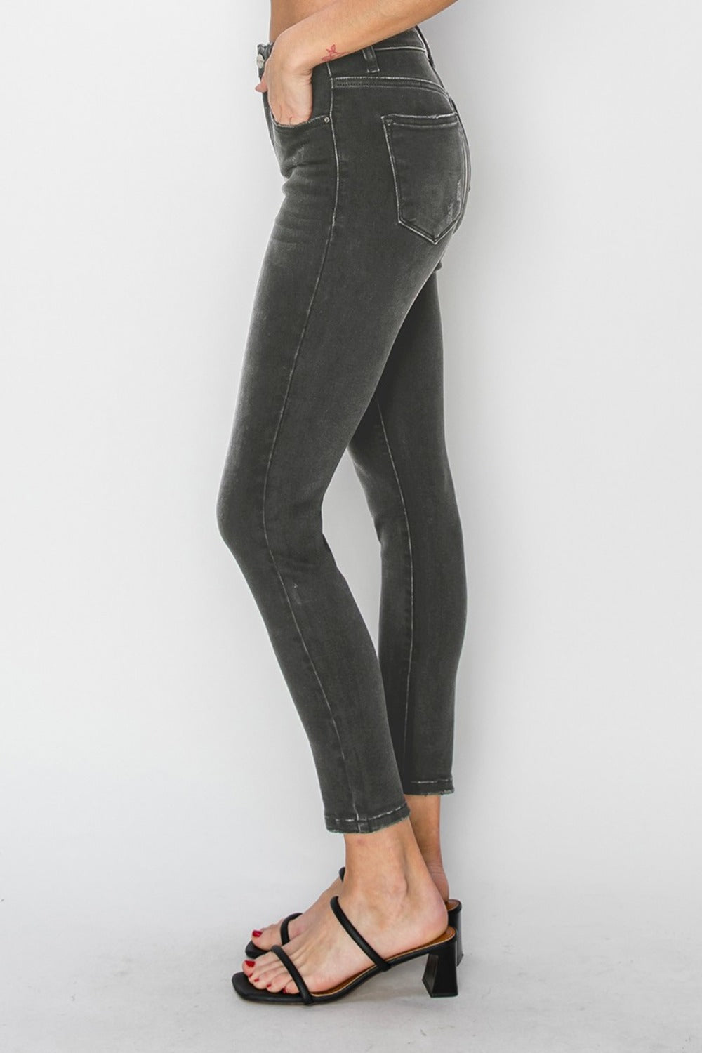 RISEN – Knöchelhohe Skinny-Jeans in voller Größe mit hohem Bund