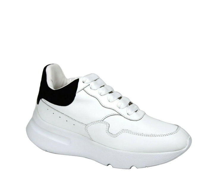 Alexander McQueen Women White Leather Suede Sneaker