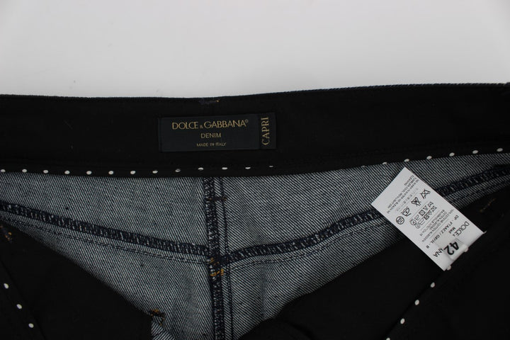 Dolce & Gabbana Embroidered Capri Jeans for Elegant Styling