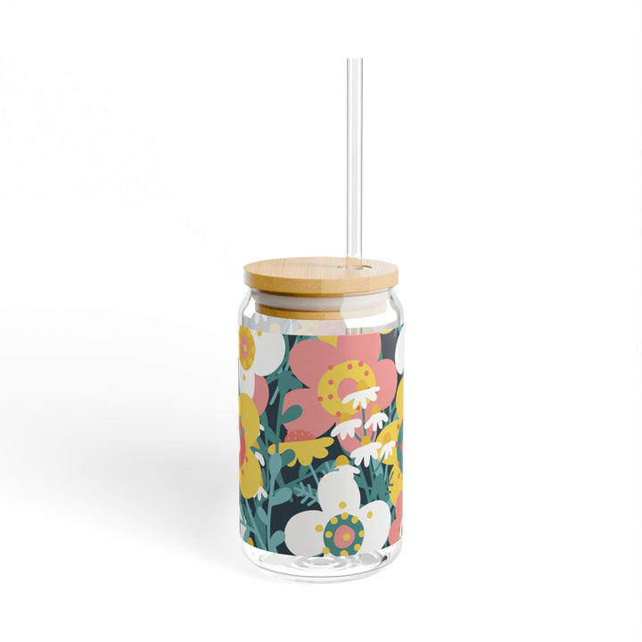 Colorful Fresca Mason Drinking Jar with Straw Sipper Glass, 16oz