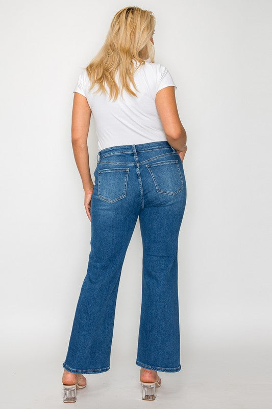 bytos Full Size Cat's Whiskers Mid Rise Ankle Jeans