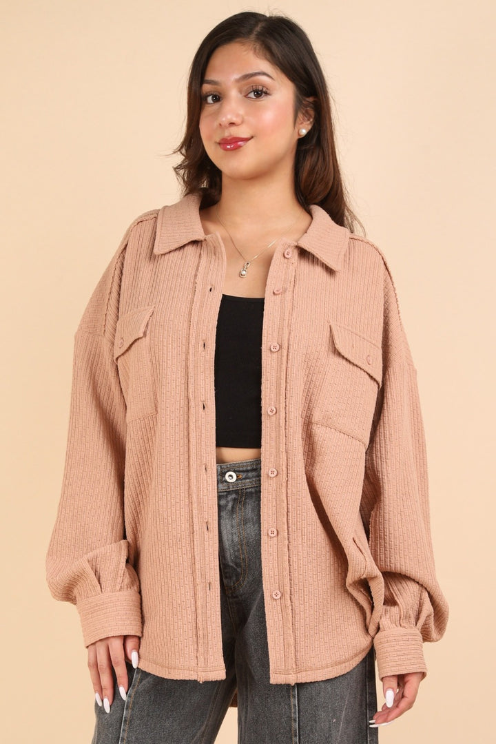 VERY J – Strukturierte Strickjacke mit Knopfleiste