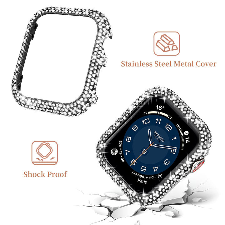 Luxury Diamond Apple Watch Band Women 40mm 44mm 41mm 45mm, Sparkling Strap for iWatch SE Series 9/8/7/6/5/4