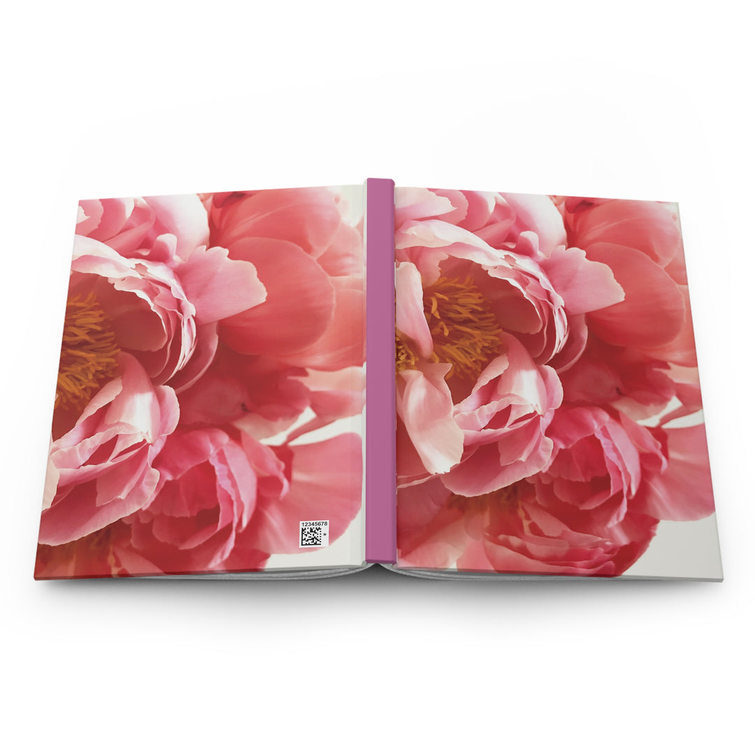 Pink Peony Hardcover Matte Journal | Lined Pages