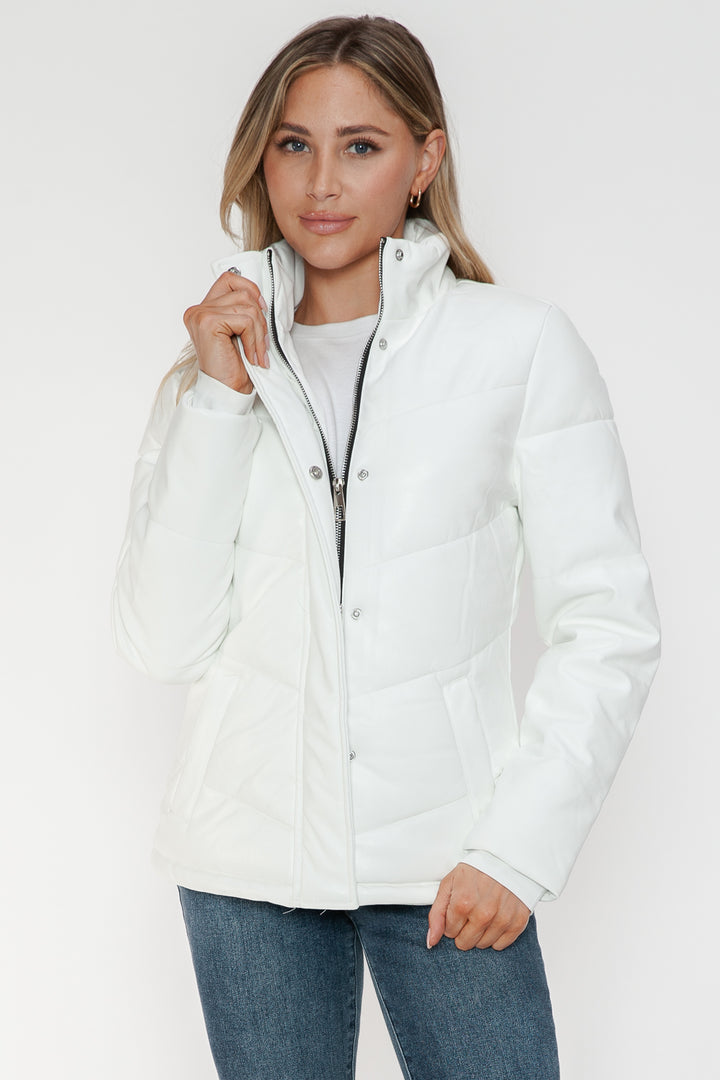 Salvia Ettore Pocketed Zip Up Turtleneck Puffer Jacket