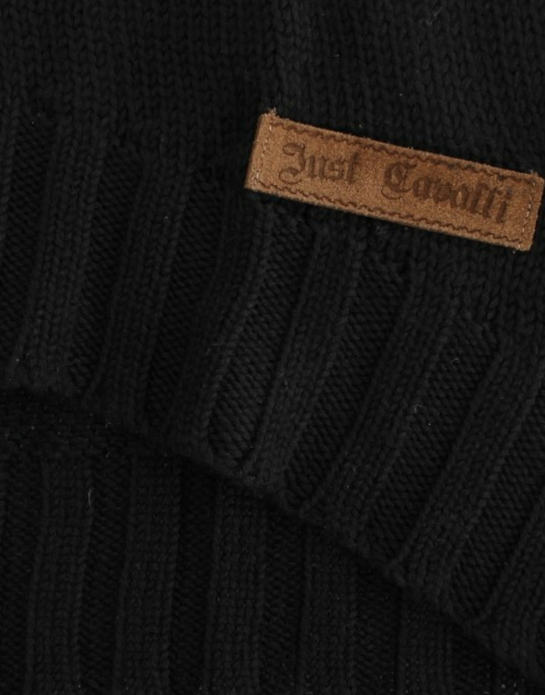 Cavalli Alluring Black Knitted Crew Neck Sweater