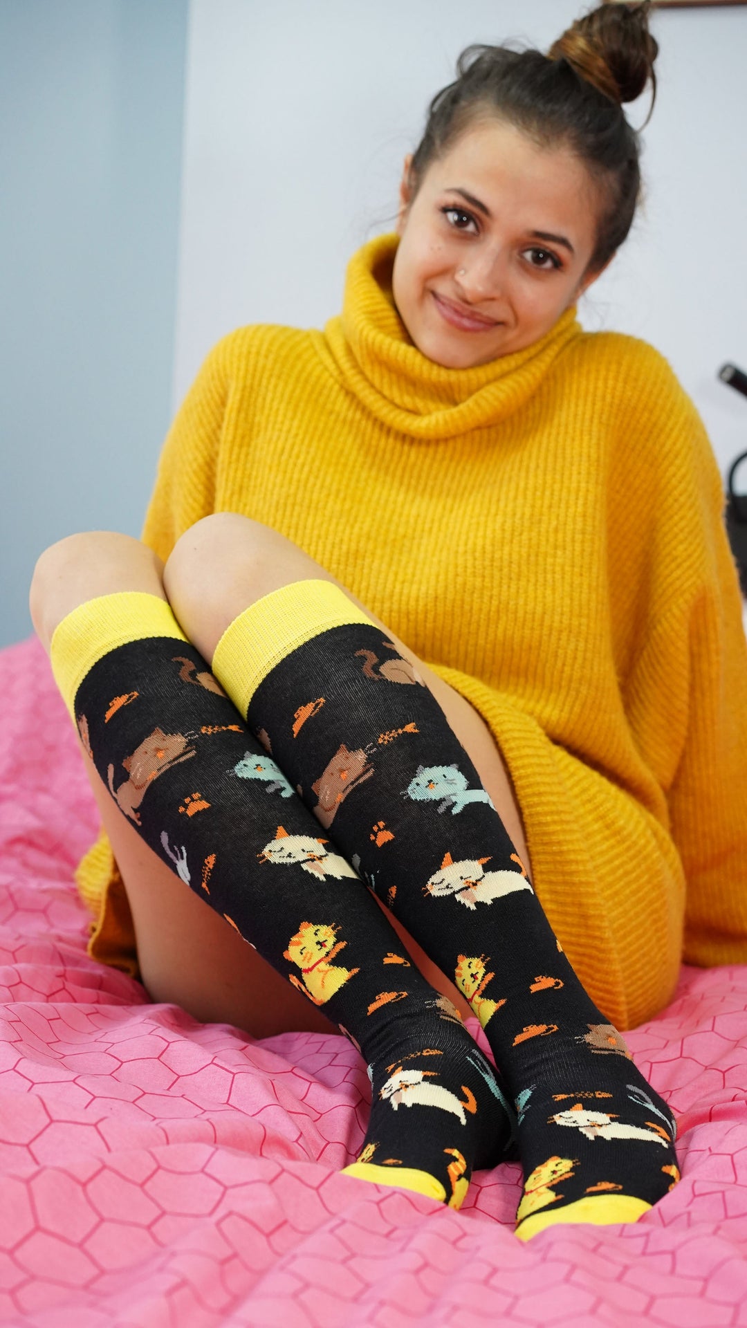 Women's Cute Cats Knee High Socks Set