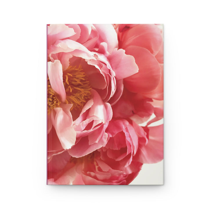 Pink Peony Hardcover Matte Journal | Lined Pages