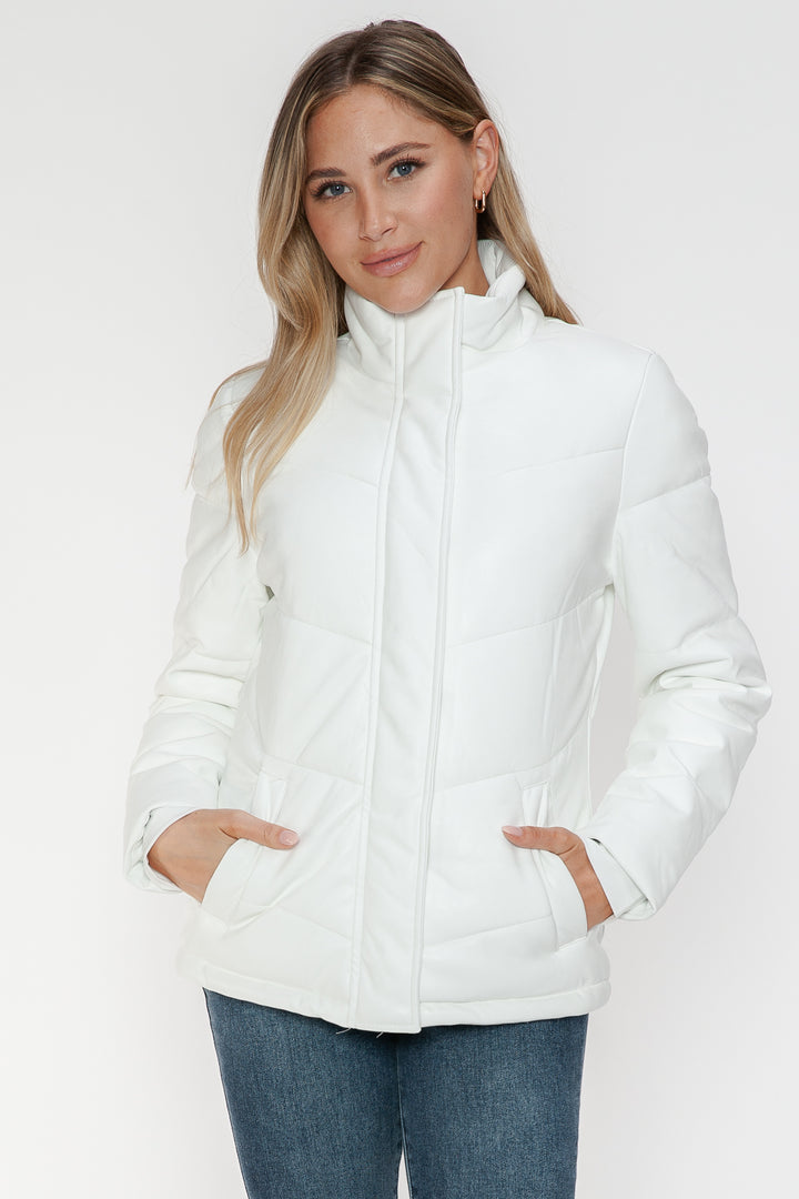 Salvia Ettore Pocketed Zip Up Turtleneck Puffer Jacket