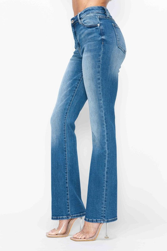 bytos Full Size Distressed High Rise Jeans with Pockets