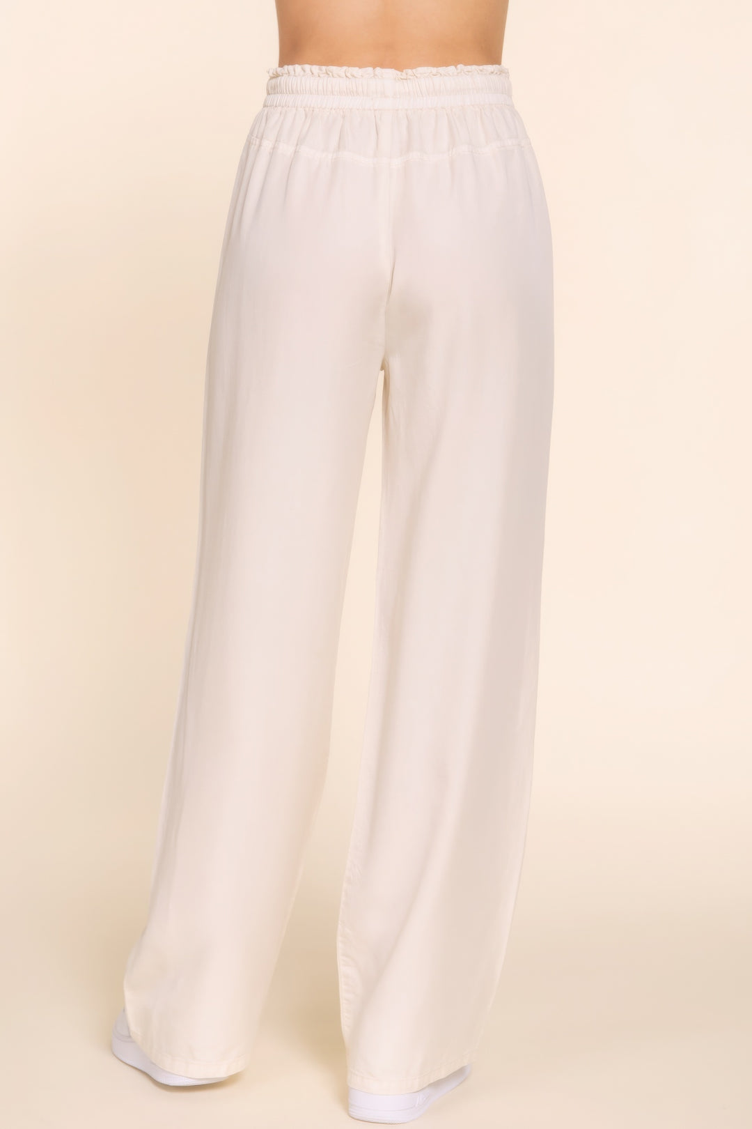 Luxury Tencel Floor Length Lounge Pants in Beige