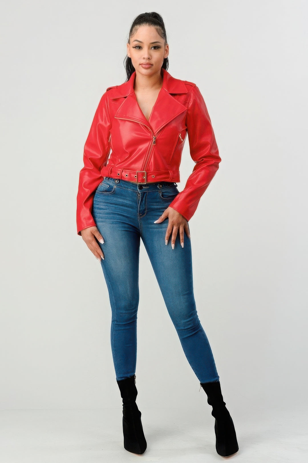 Lipstick Red Leather Jacket