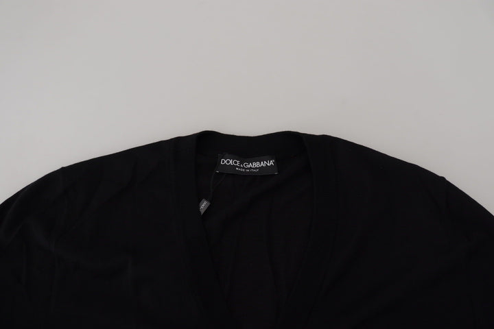 Dolce & Gabbana Elegant Wool Buttoned Black Cardigan