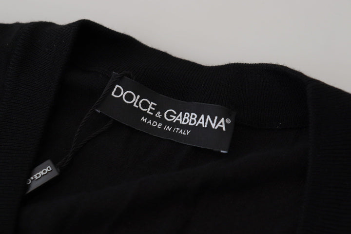 Dolce & Gabbana Elegant Wool Buttoned Black Cardigan