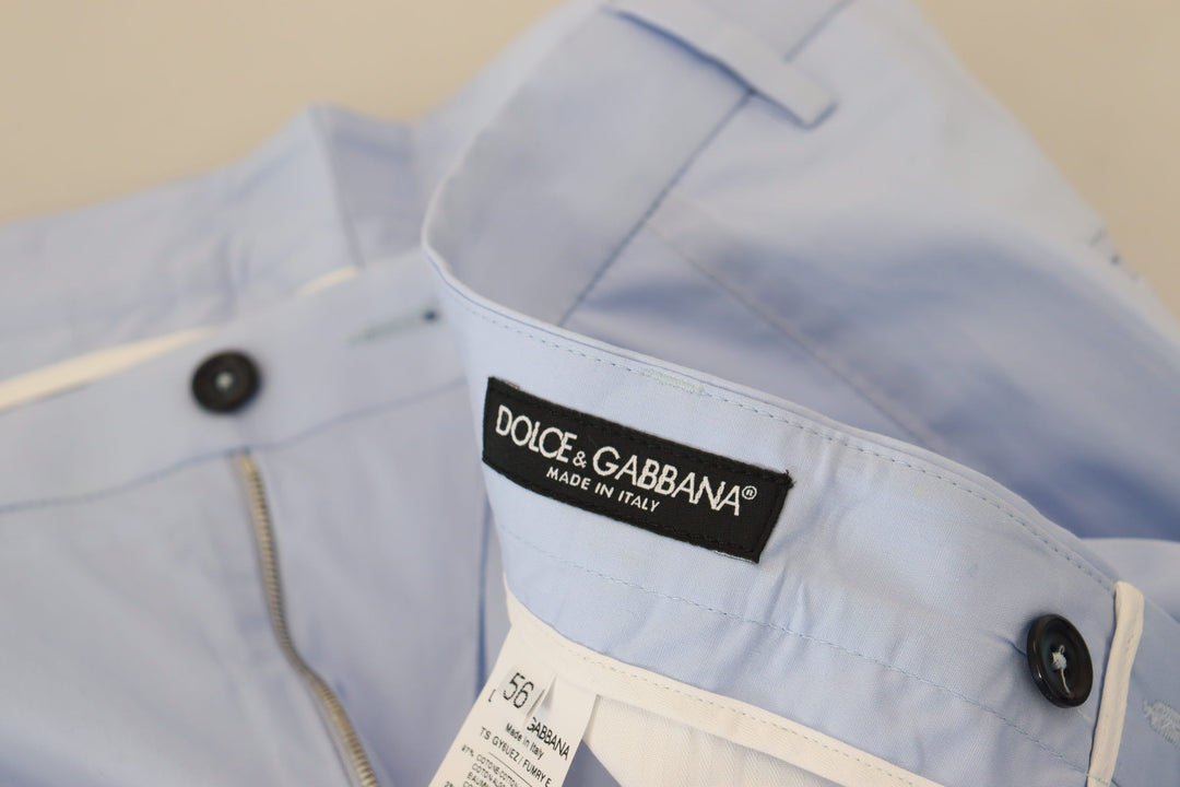 Dolce & Gabbana Elegant Slim Fit Chinos In Light Blue
