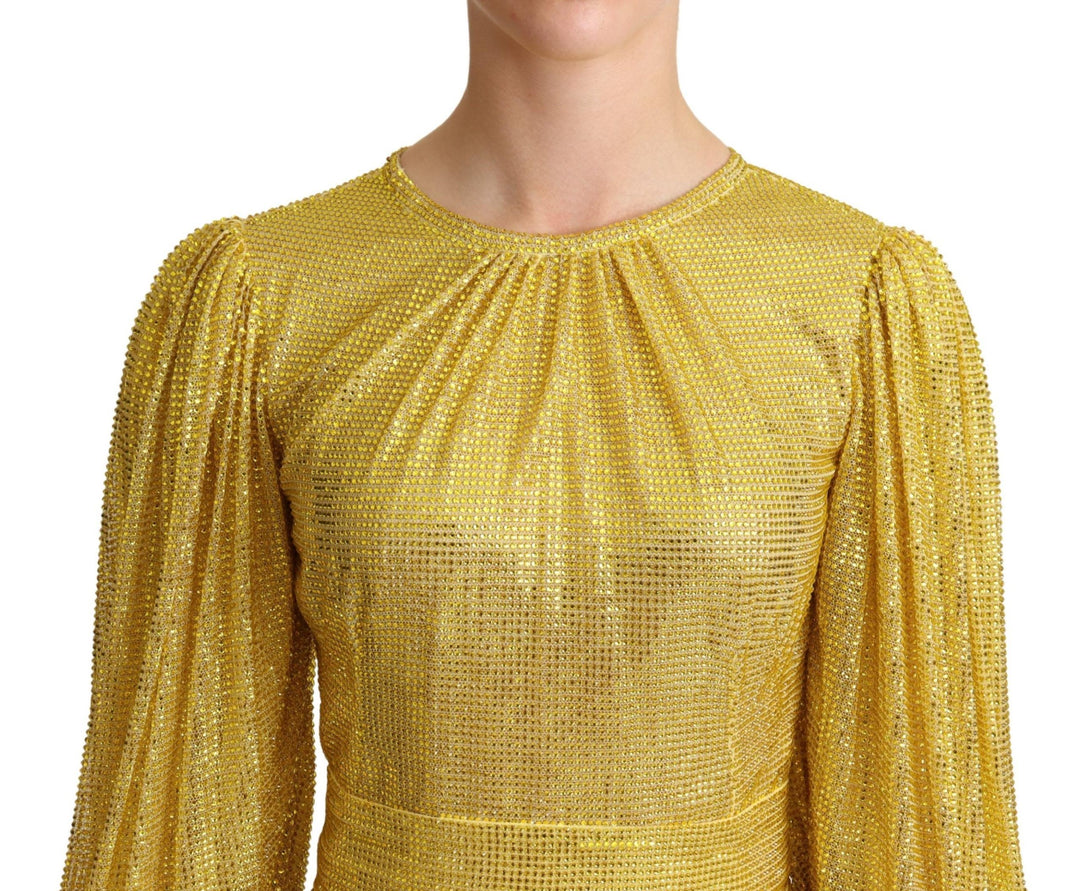 Dolce & Gabbana Crystal Embellished Pleated Maxi Dress