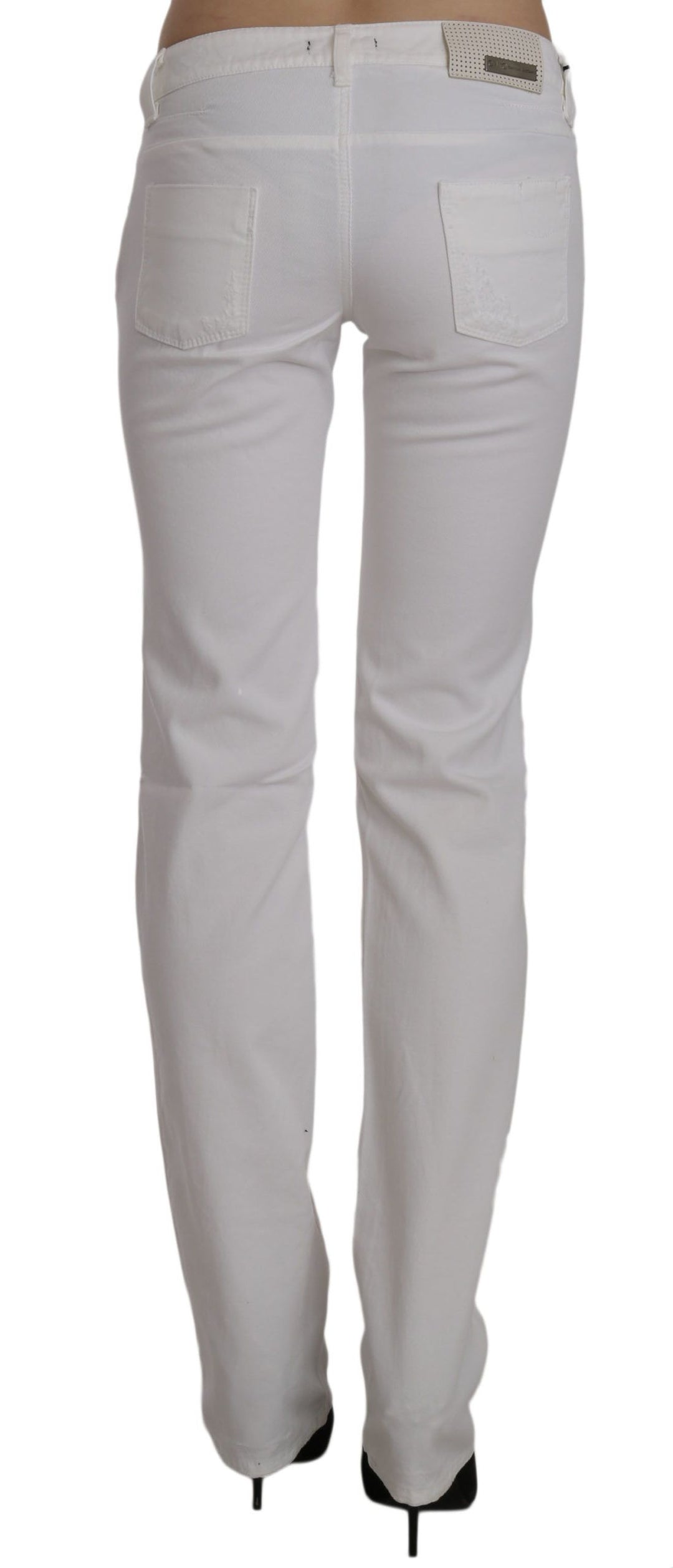 Costume National Chic White Slim Fit Cotton Jeans