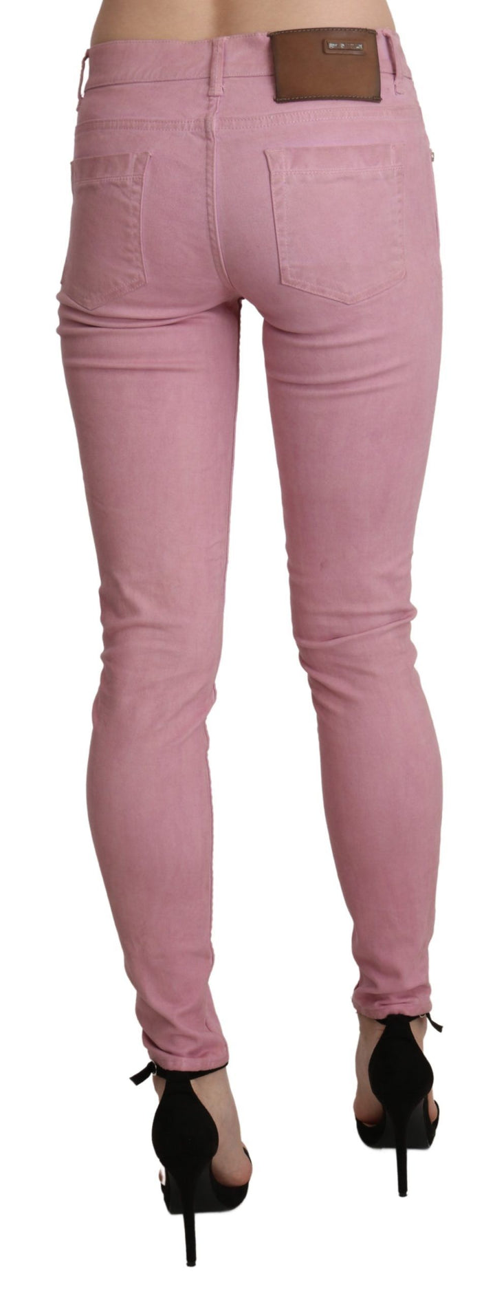 Acht Chic Pink Mid Waist Skinny Jeans