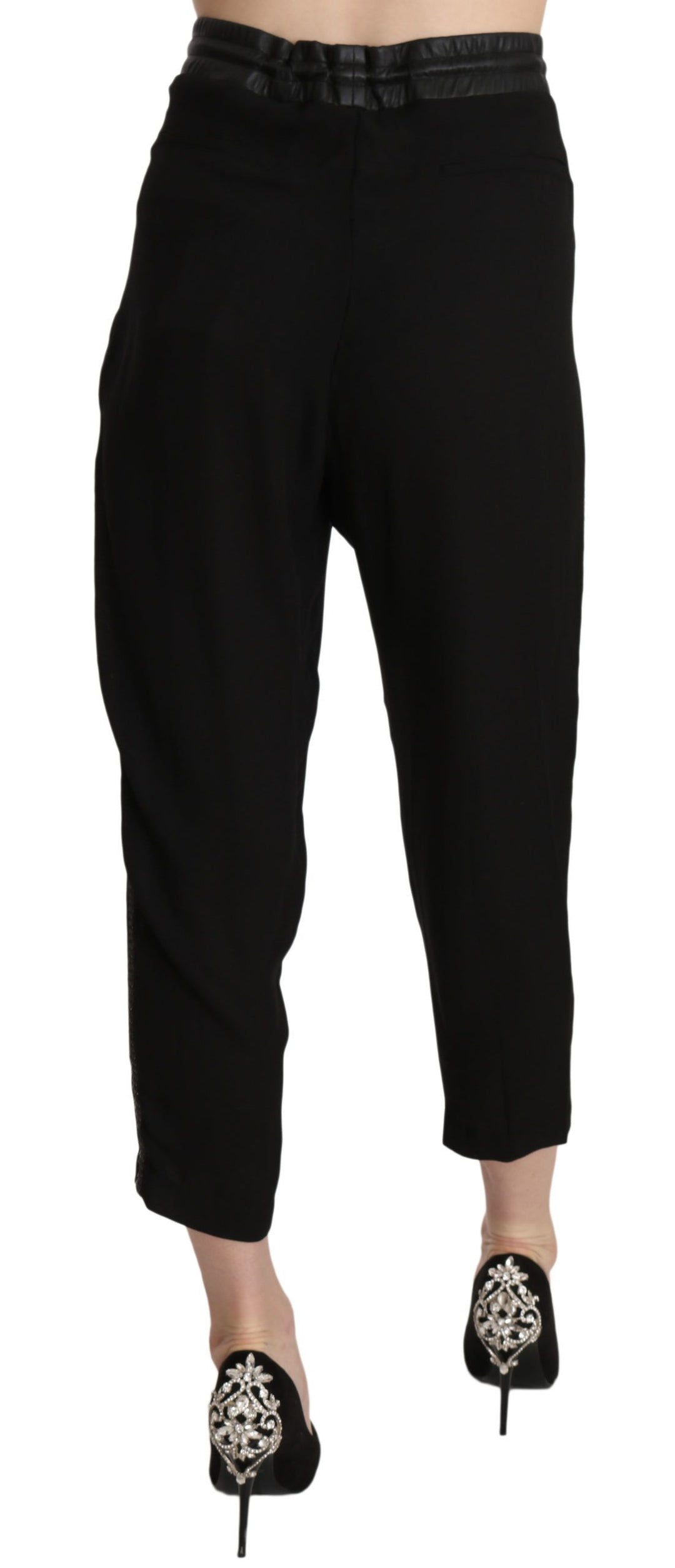 Guess Chic High Waist Cropped Pants in Elegant Black