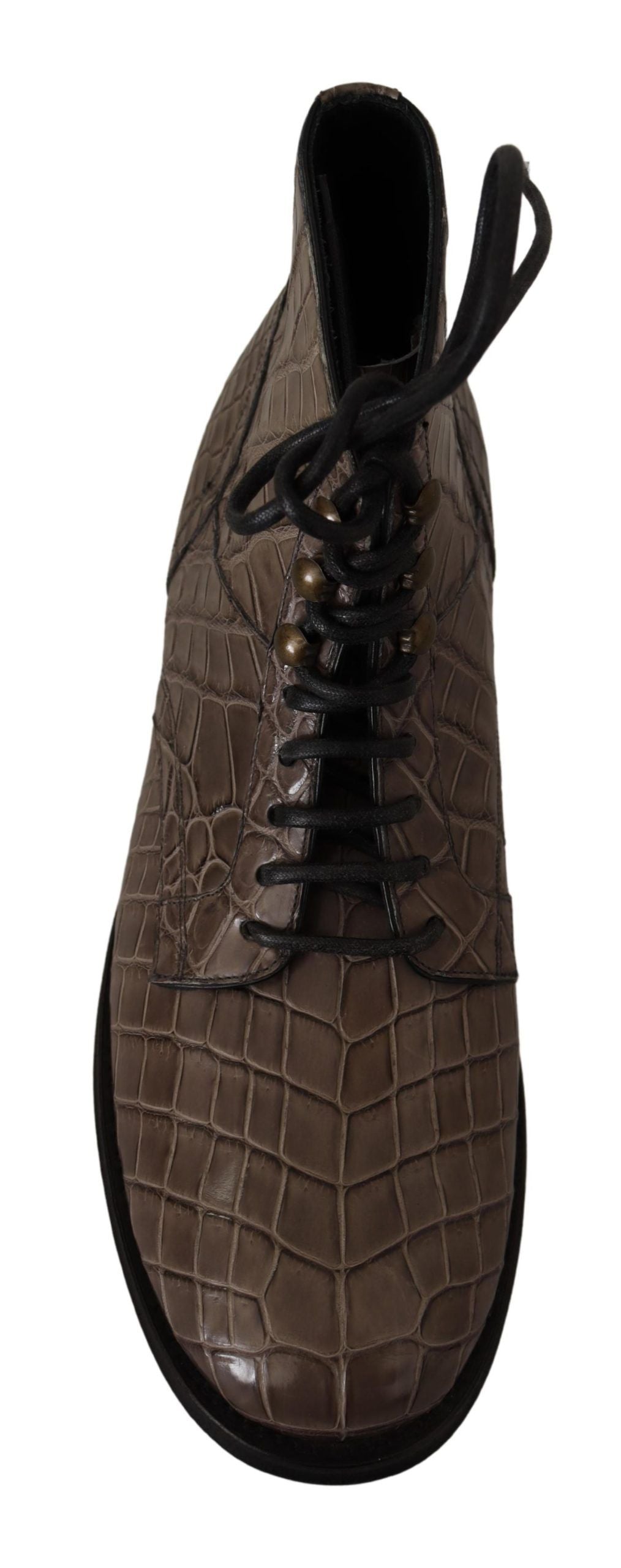 Dolce & Gabbana Elegant Crocodile Derby Brogue Boots