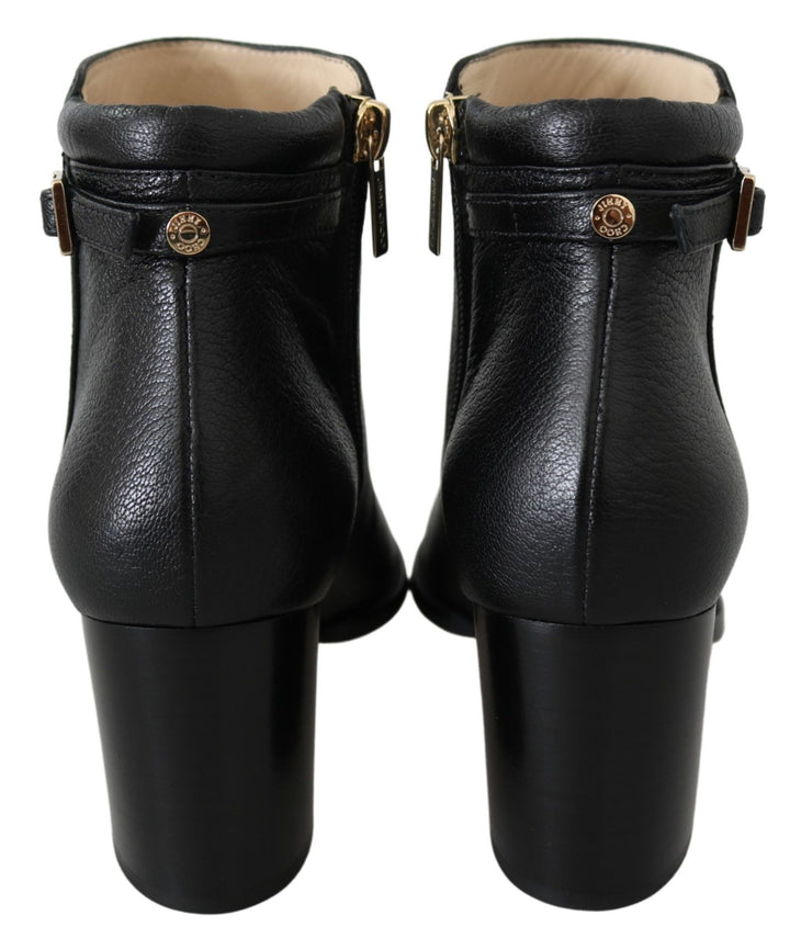 Jimmy Choo Elegant Black Leather Heeled Boots