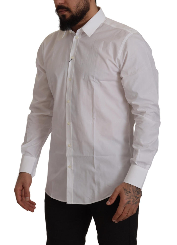 Dolce & Gabbana Elegant Slim Fit White Martini Dress Shirt