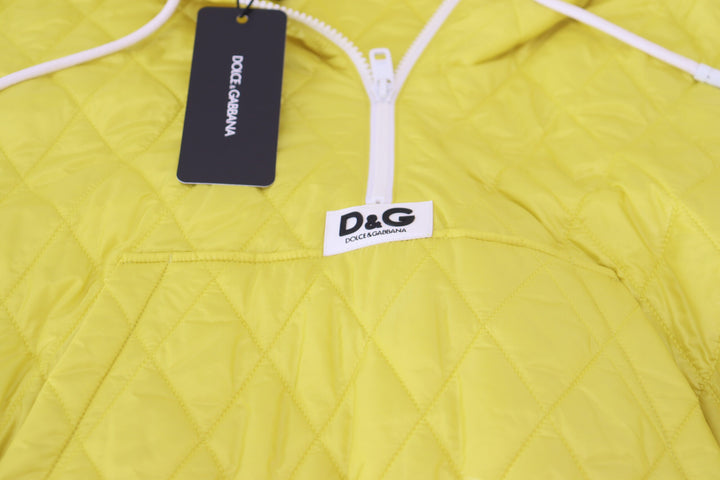 Dolce & Gabbana Elegant Yellow Hooded Jacket