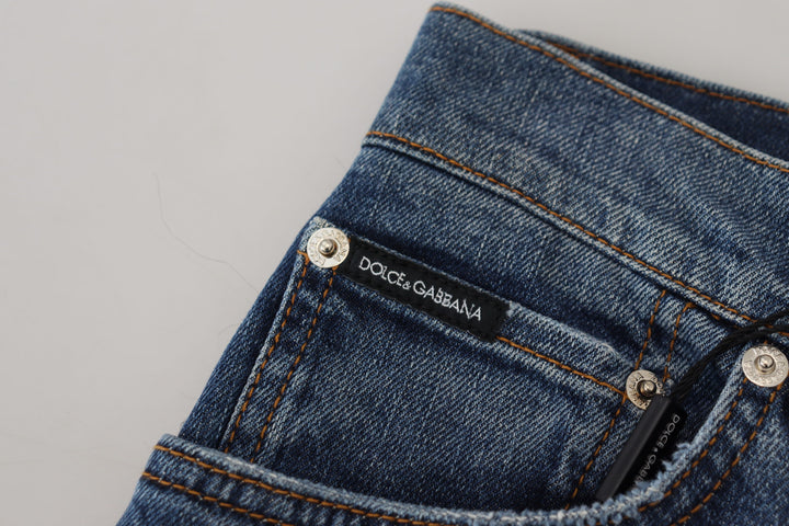 Dolce & Gabbana Elevated Elegance Checkered Back Denim Pants