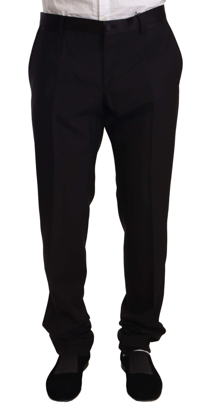 Dolce & Gabbana Elegant Black Skinny Tuxedo Trousers