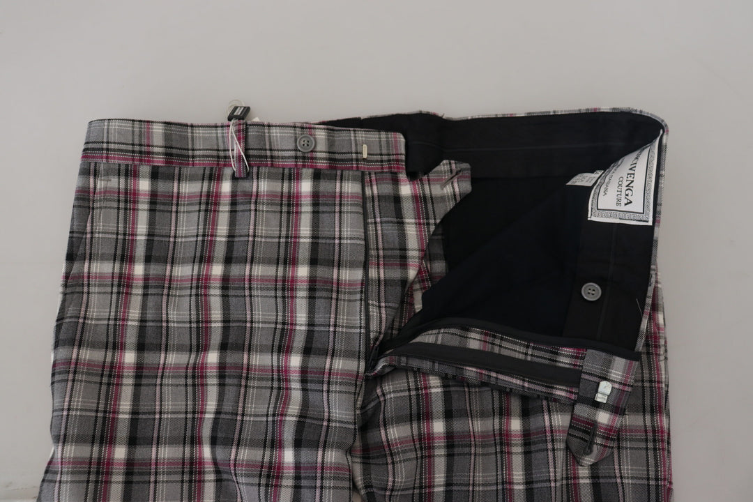 BENCIVENGA Checkered Couture Chino Pants for Men