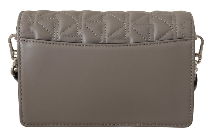 Karl Lagerfeld Elegant Grey Leather Crossbody Bag