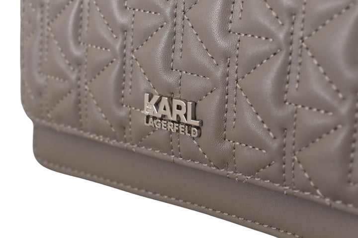 Karl Lagerfeld Sac bandoulière en cuir gris clair