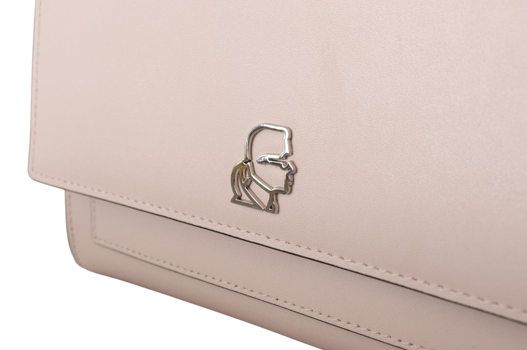 Karl Lagerfeld Mauve Elegance Leather Shoulder Bag