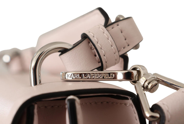 Karl Lagerfeld Mauve Elegance Leather Shoulder Bag
