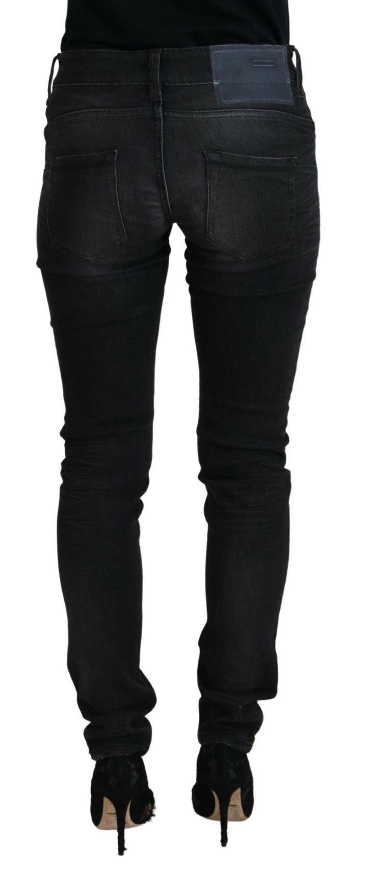 Acht Chic Black Low Waist Straight Leg Jeans