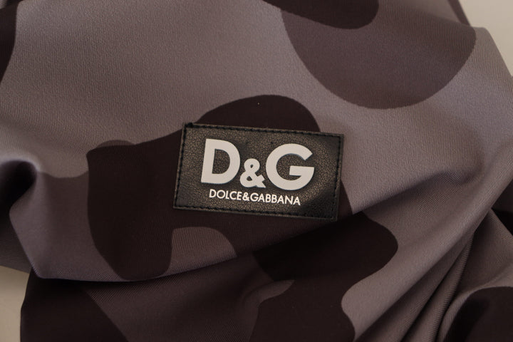 Dolce & Gabbana Elite Gray Patterned Men's Wetsuit Swimwear