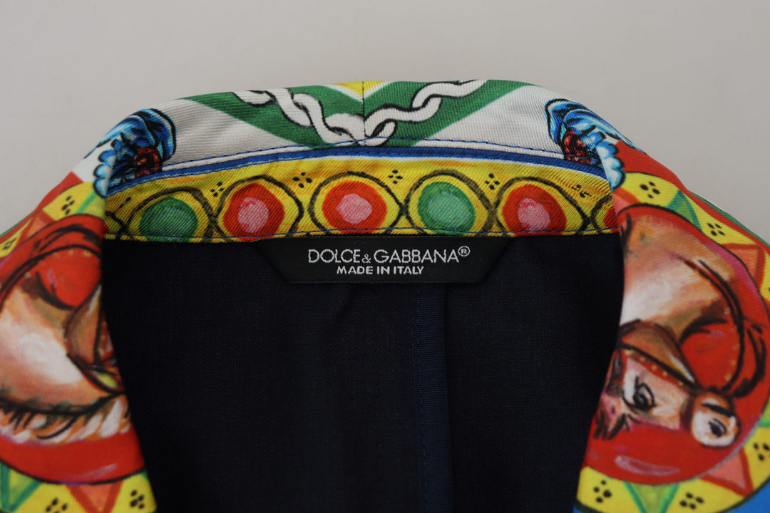 Dolce & Gabbana Elegant Silk Double-Breasted Dragon Blazer