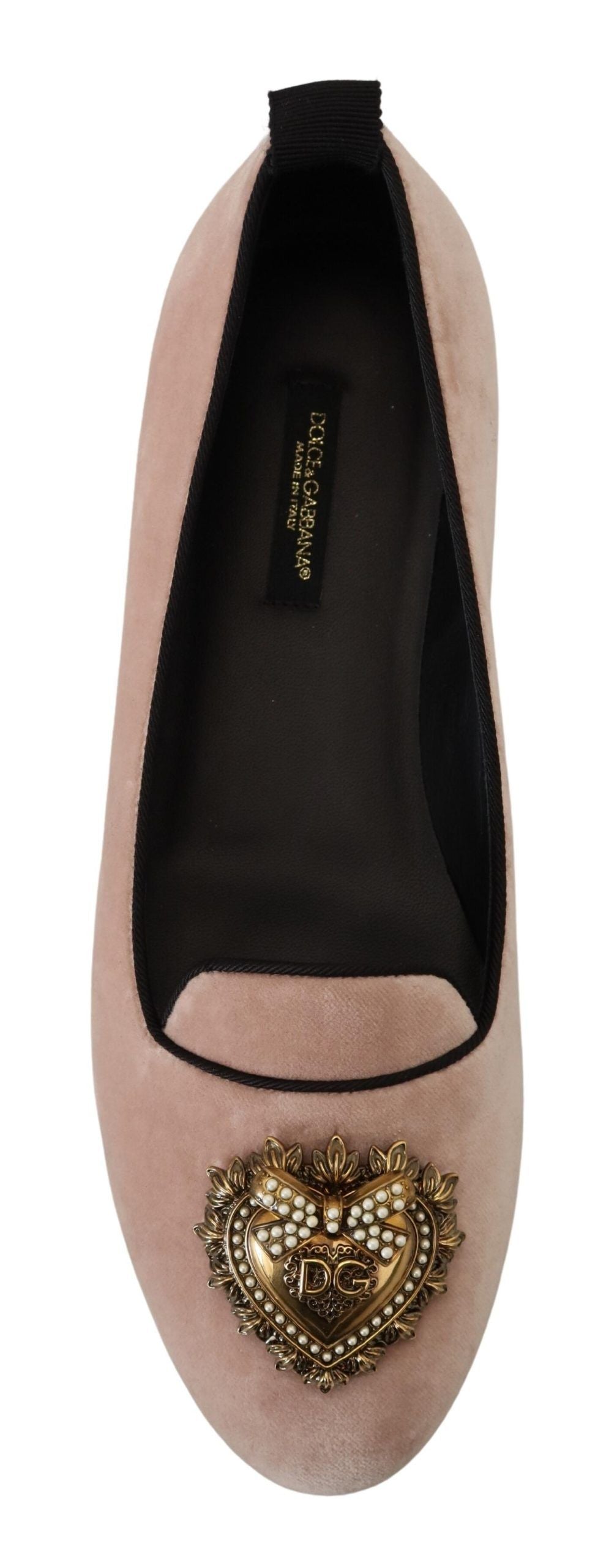 Dolce & Gabbana Elegant Pink Velvet Devotion Loafers