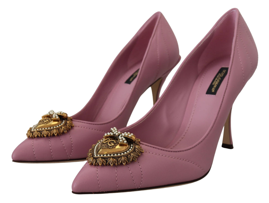 Dolce & Gabbana Devotion Leather Heels in Pink