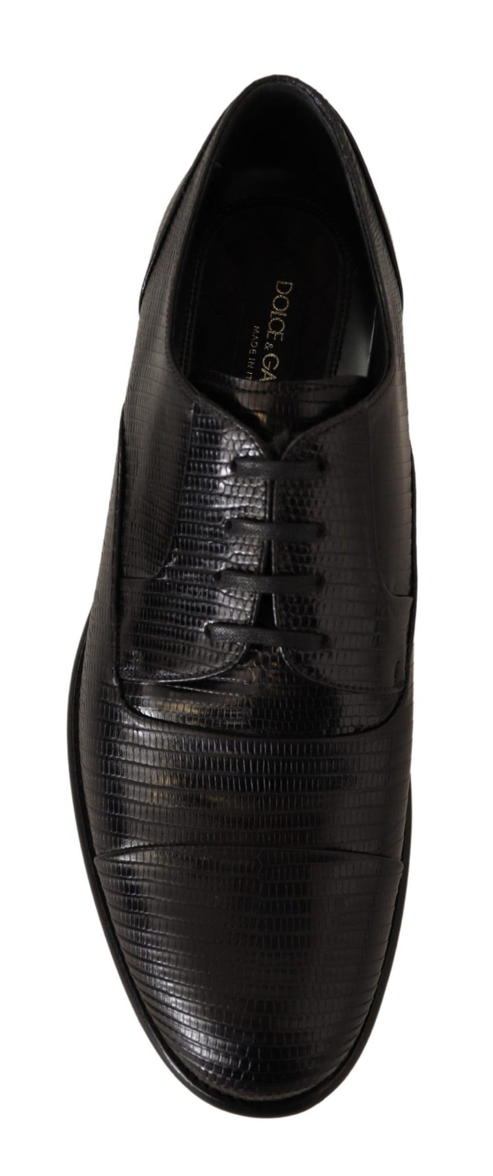 Dolce & Gabbana Elegant Black Lizard Skin Derby Shoes