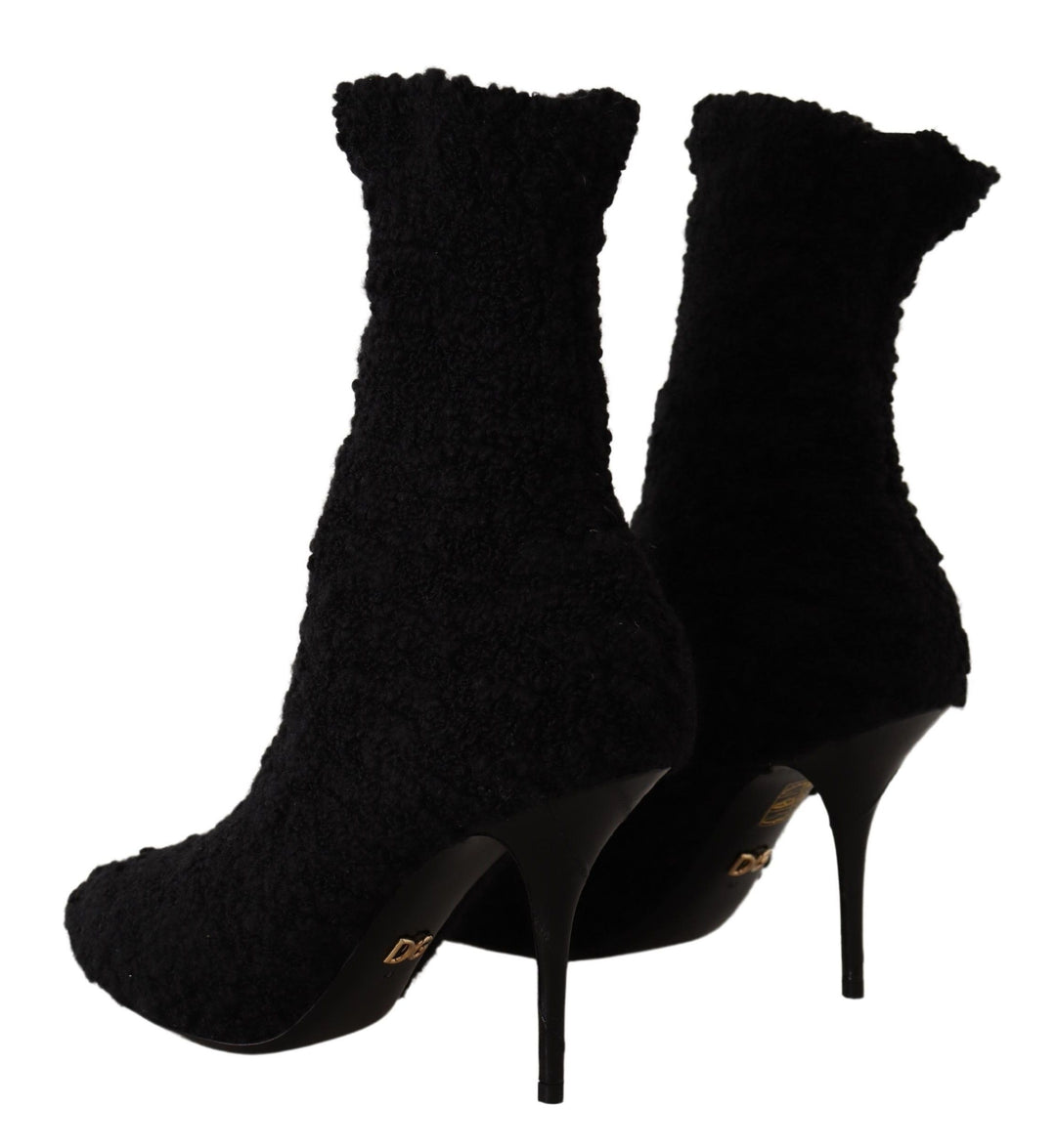Dolce & Gabbana Elegant Black Mid-Calf Viscose Boots