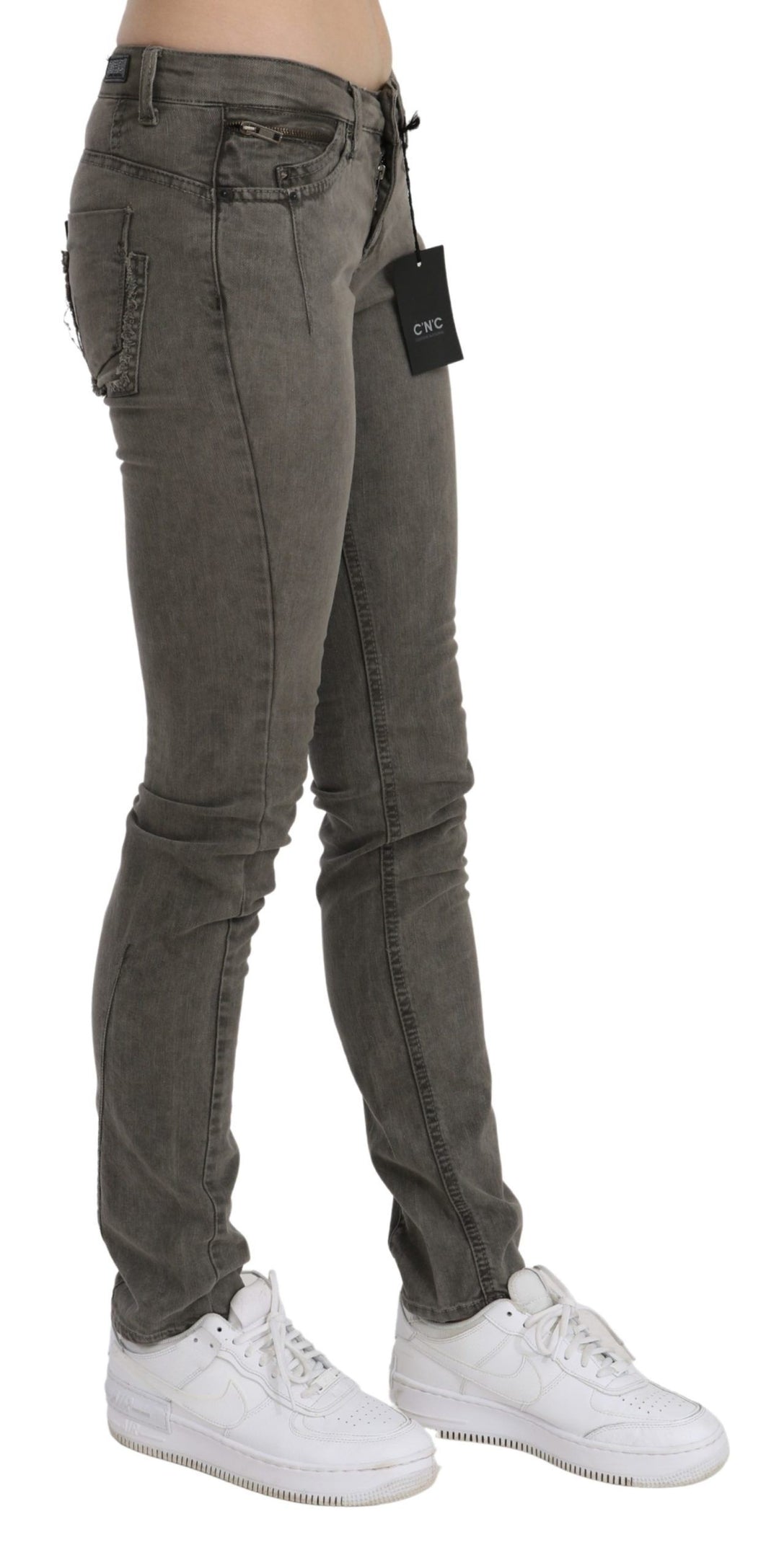 Costume National Chic Gray Slim Fit Cotton Jeans