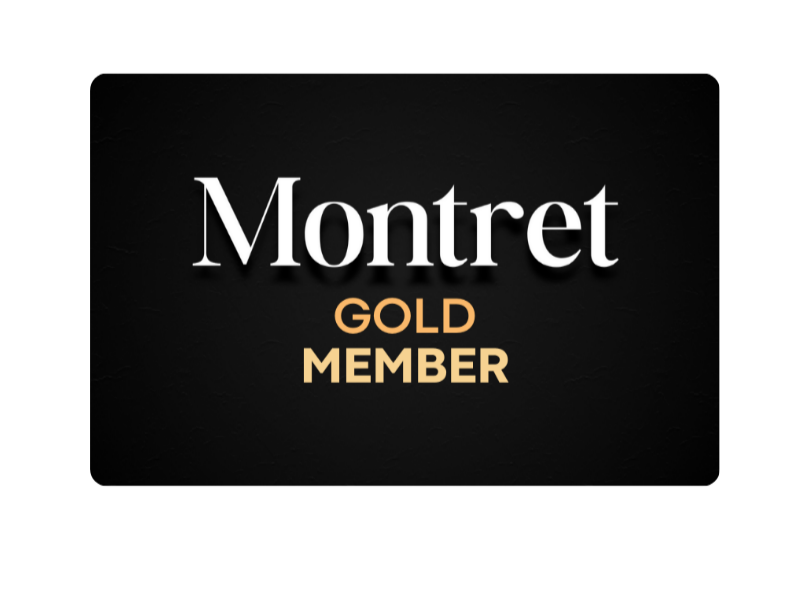Montret Gold Member card on a black background