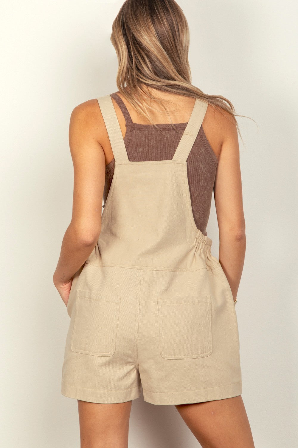 VERY J Adjustable Suspender Overalls with Pockets