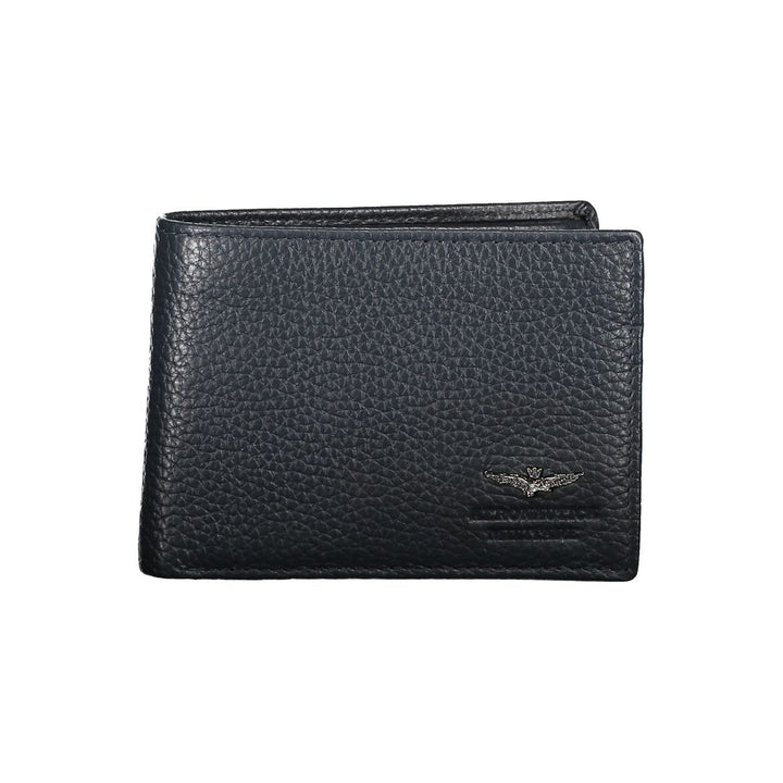 Aeronautica Militare Sleek Blue Leather Wallet with Ample Space